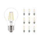 Flerpack 10x Philips Corepro LED Lampa E27 Päron Klar 4.3W 470lm - 827 Extra Varm Vit | Ersättare 40W